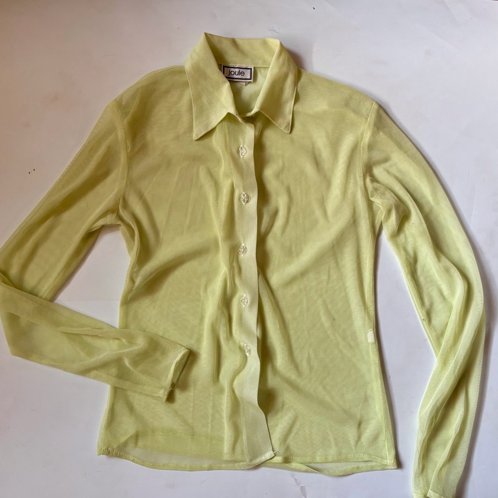 Vintage Joule Sheer Lime Button-Up Shirt